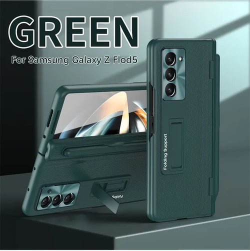 Leather Bracket Pen Slot Case for Samsung Galaxy Z Fold 5/4/3