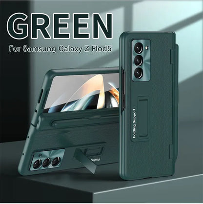 Leather Bracket Pen Slot Case for Samsung Galaxy Z Fold 5/4/3