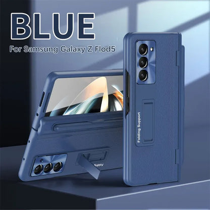 Leather Bracket Pen Slot Case for Samsung Galaxy Z Fold 5/4/3